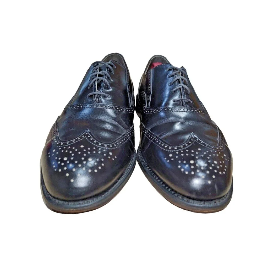 Dexter Men's Wing Tip Black Leather Oxford Brogue Dress Shoes Size 14 M USA